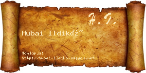 Hubai Ildikó névjegykártya